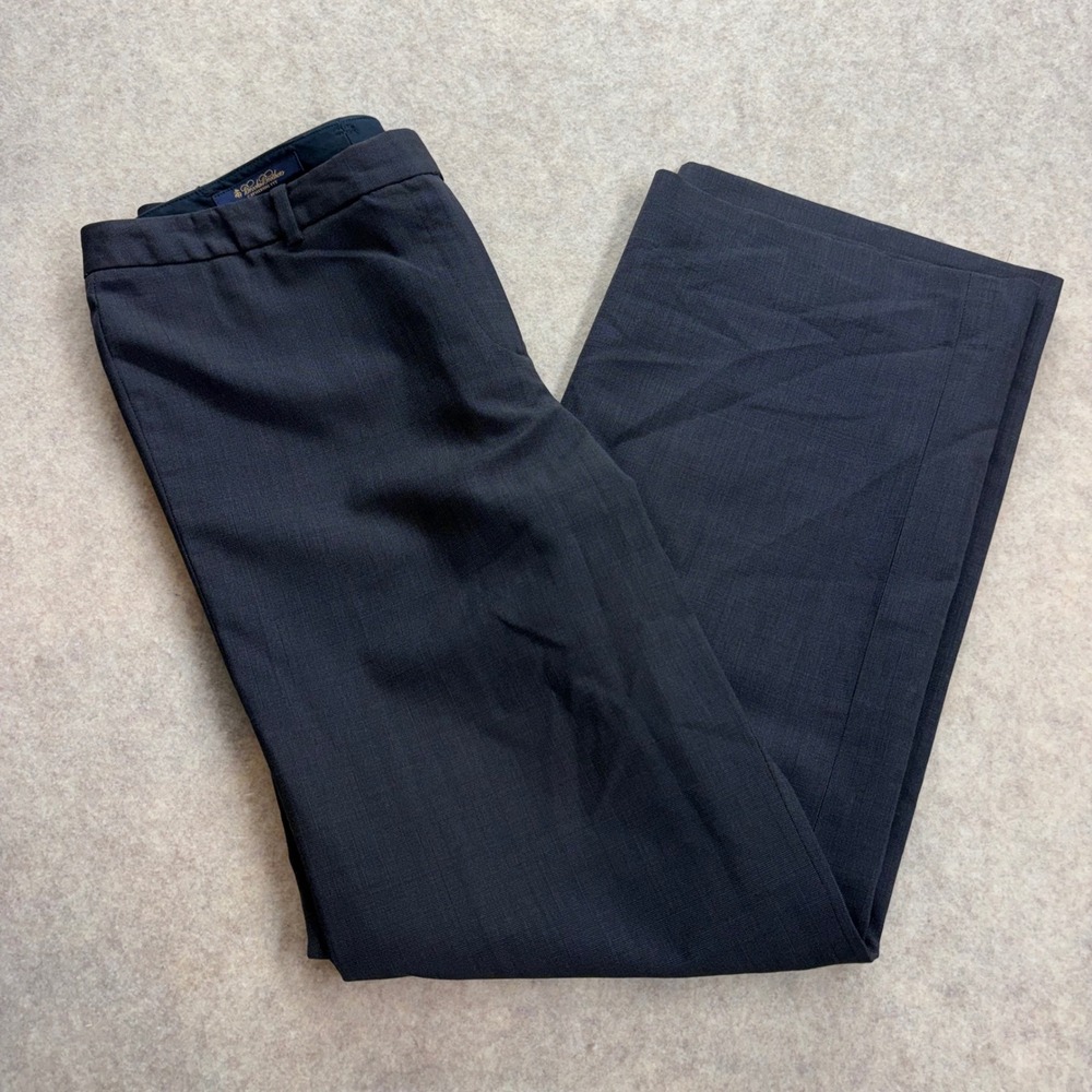 Brooks Brothers Catherine Fit Wool Trousers Women 8 Charcoal Wide Leg Heathered